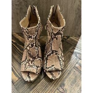 NWT Report Cortado Snake Skin Heels Women 8 Animal Skin Coquette Grunge Festival